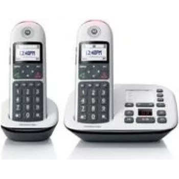Teléfono inalámbrico Motorola CD5011 con identificación de llamadas negro, blanco