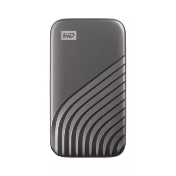 WD My Passport SSD WDBAGF0020BGY - SSD - cifrada - 2TB - externa (portátil) - USB 3.2 Gen 2 (conector USB-C) - AES de 256 bits - gris espacial (WDB
