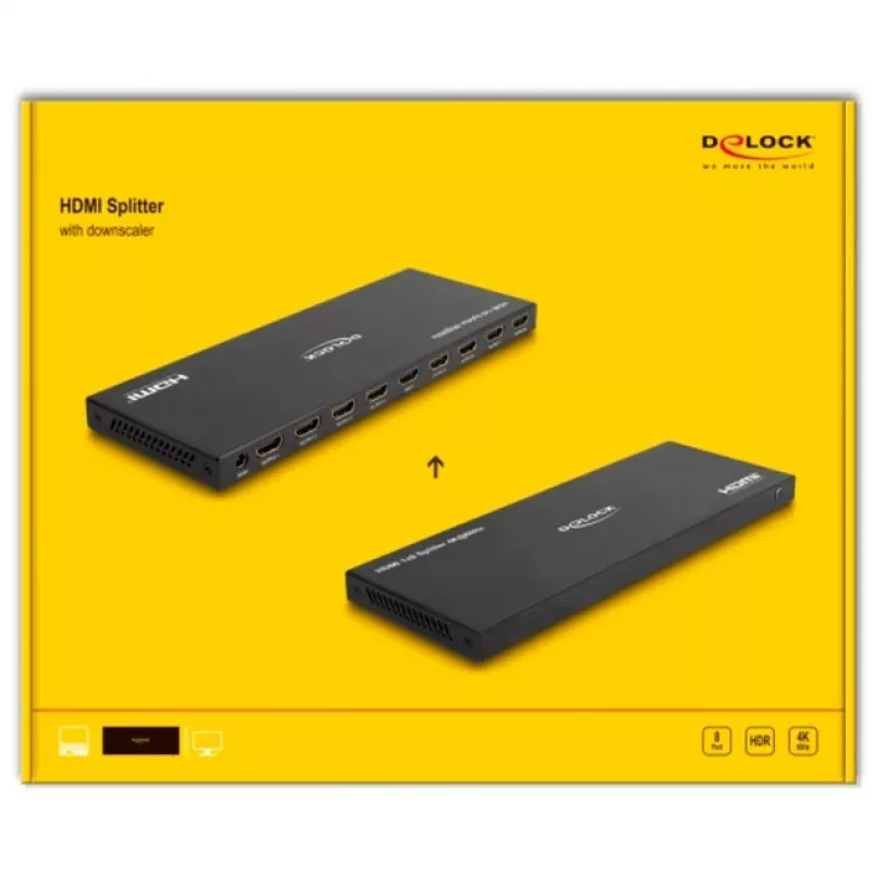 DeLOCK divisor HDMI 1 x HDMI entrada a 8 x HDMI salida 4K 60 Hz