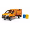 Vehículo de modelo BRUDER MB Sprinter camión de basura BR-02682, réplica de juguete a escala