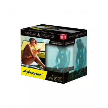 Taza Heat Reveal Good Loot Cyberpunk 2077 Game Art Chronicles - V & Edward Hopper 450 ml negra, amarilla