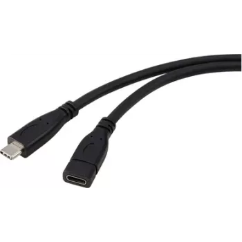 Renkforce cable USB USB 3.2 Gen1 conector macho USB-C®, conector hembra USB-C® 1,00 m negro RF-5720414 (RF-5720414)