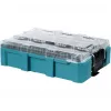 MAKTRAK organizador profundo M, caja de herramientas azul/transparente, tapa transparente