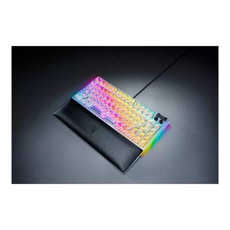 Teclado mecánico gaming hot-swappable Razer | BlackWidow V4 75% | Teclado gaming | Con cable | US | Phantom White Edition | USB Type-C | Razer Mechani