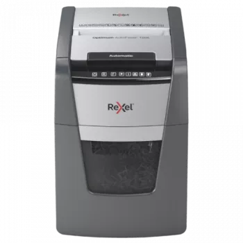 Rexel Optimum AutoFeed+ 100X destructora de papel, corte en partículas P-4 4x28 mm, 100 hojas, papelera de 34 L