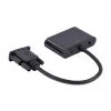 Adaptador de cable de vídeo GEMBIRD A-VGA-HDMI-02 0,15 m — HDMI + VGA (D-Sub) hembra a VGA (D-Sub) macho, negro