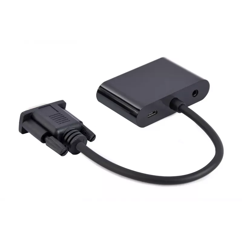 Adaptador de cable de vídeo GEMBIRD A-VGA-HDMI-02 0,15 m — HDMI + VGA (D-Sub) hembra a VGA (D-Sub) macho, negro