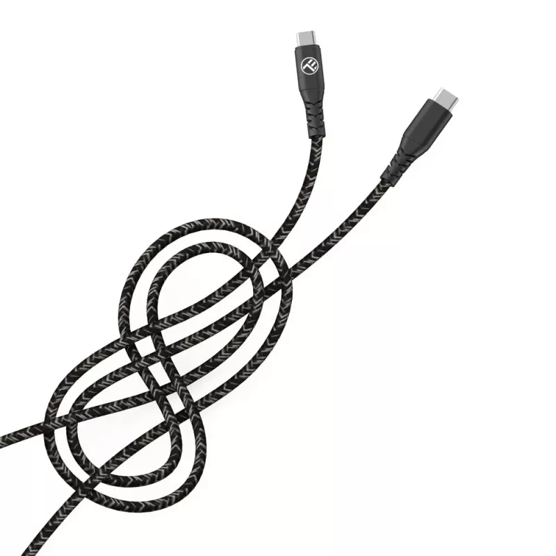 Cable de datos USB Type-C a Type-C Tellur TLL155471, 1 m, 3 A, 60 W PD, trenzado de nailon, negro