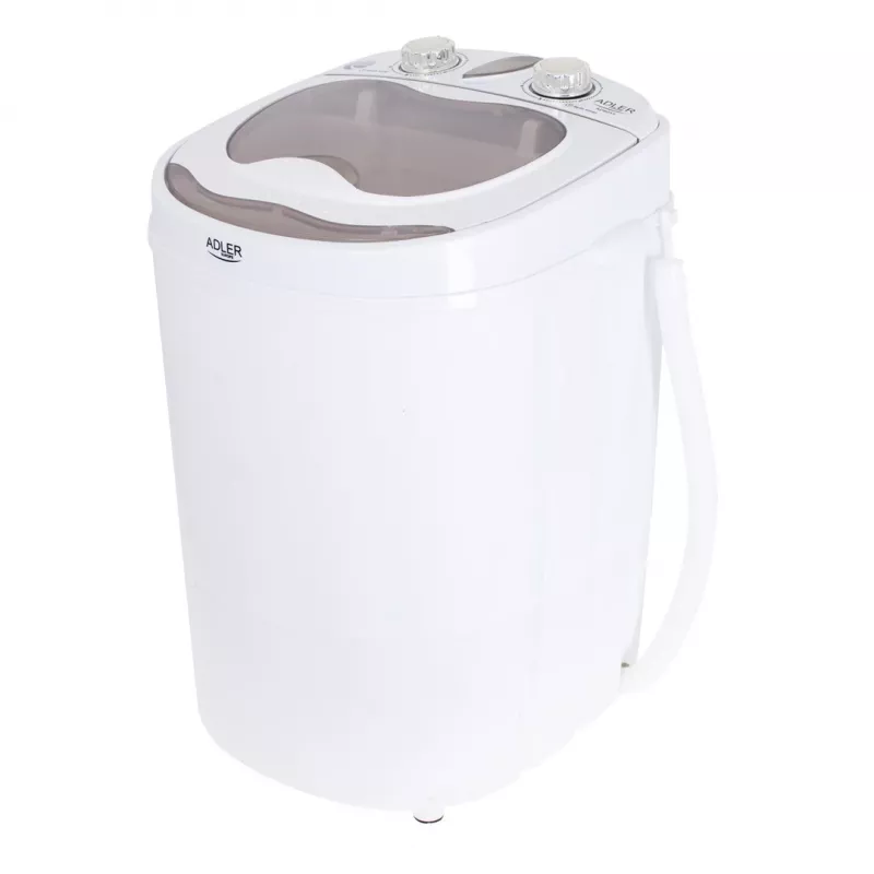 Lavadora de carga superior Adler AD 8055, portátil, 3 kg de capacidad, crema, mando giratorio, 150 W