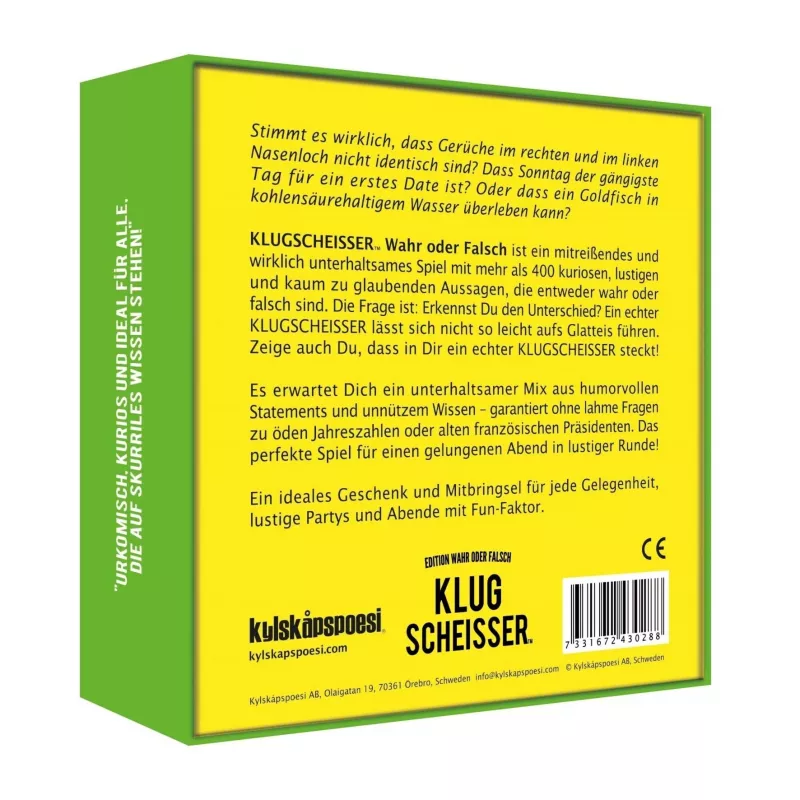 Klugscheisser - Wahr oder Falsch Edition, juego de fiesta