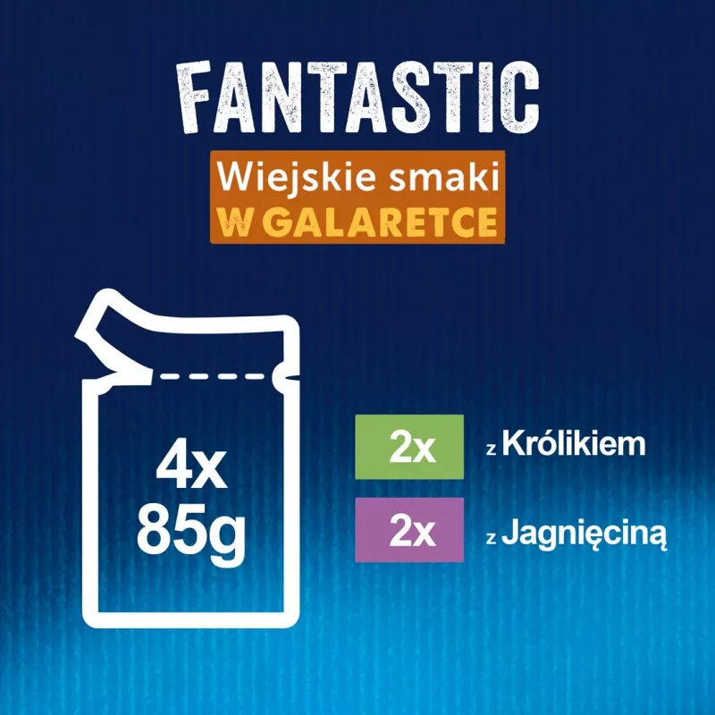 Felix Fantastic Conejo, cordero - Alimento húmedo para gatos 340 g (4x 85 g)