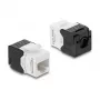 Delock 90802 Módulo Keystone RJ45 a LSA Cat.6 UTP, sin herramientas, negro/blanco