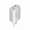 Cargador CANYON OnCharge 65RC con cable USB-C integrado 65W, 1x PD, 1x QC, enchufe EU, blanco