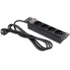 PDU de aluminio Qoltec para RACK de 10'' | 1U | 16A | 4xFRENCH | 1,8m