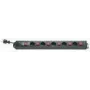 Regleta de enchufes REV 5 tomas Schuko con interruptor individual 3,7 m Negro
