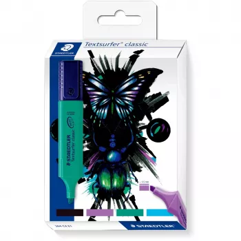 Rotuladores fluorescentes Staedtler classic cool & cute diseño set de 4 piezas