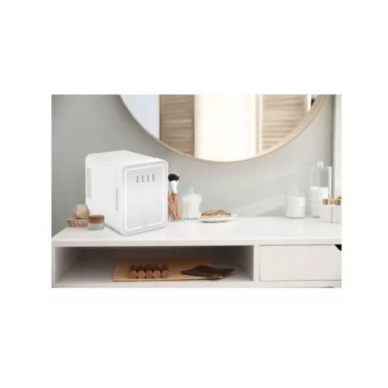 Mini nevera con espejo de maquillaje LED Elle ESDAFX04WHEU 4 L blanca