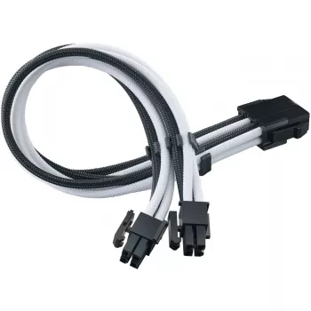 SilverStone PP07E - Cable de extensión de alimentación - 8 pines EPS12V (4+4) (M) a 8 pines EPS12V (H) - 30 cm - Negro, blanco (SST-PP07E-EP