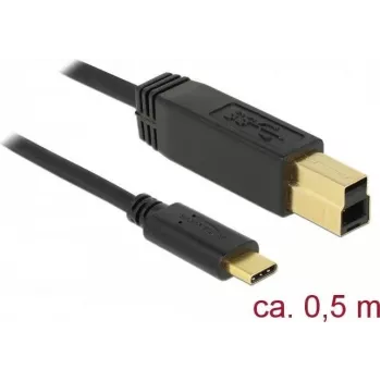 Cable USB DeLOCK 83674 USB 3.2 Gen 2 0,5 m USB C USB B negro