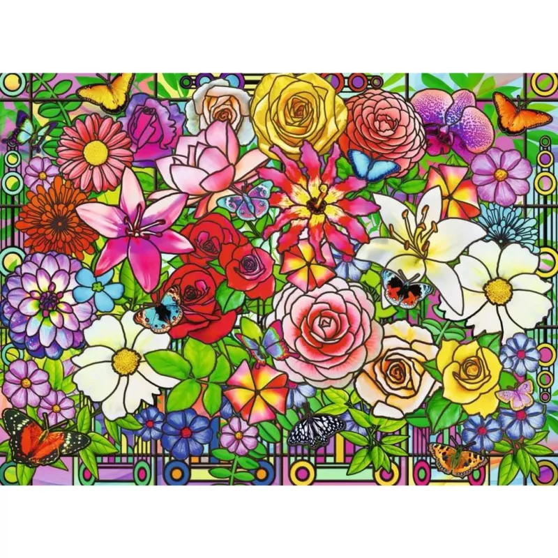 Ravensburger Feel Well & Puzzle - Ventana de flores, 100 piezas, elementos táctiles