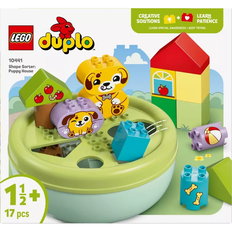 LEGO DUPLO Clasificador de formas Casa de cachorros 10441, 17 piezas, para niños de 1½–5 años
