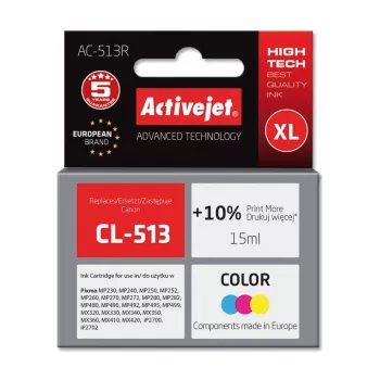Activejet AC-513R Tinta, sustituto de Canon CL-513, Premium, 15 ml, color