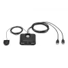 Dispositivo para compartir periféricos USB 2.0 de 2 puertos ATEN US224AT — USB Type-A, cable de 1,8 m, negro