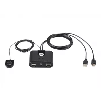 Dispositivo para compartir periféricos USB 2.0 de 2 puertos ATEN US224AT — USB Type-A, cable de 1,8 m, negro