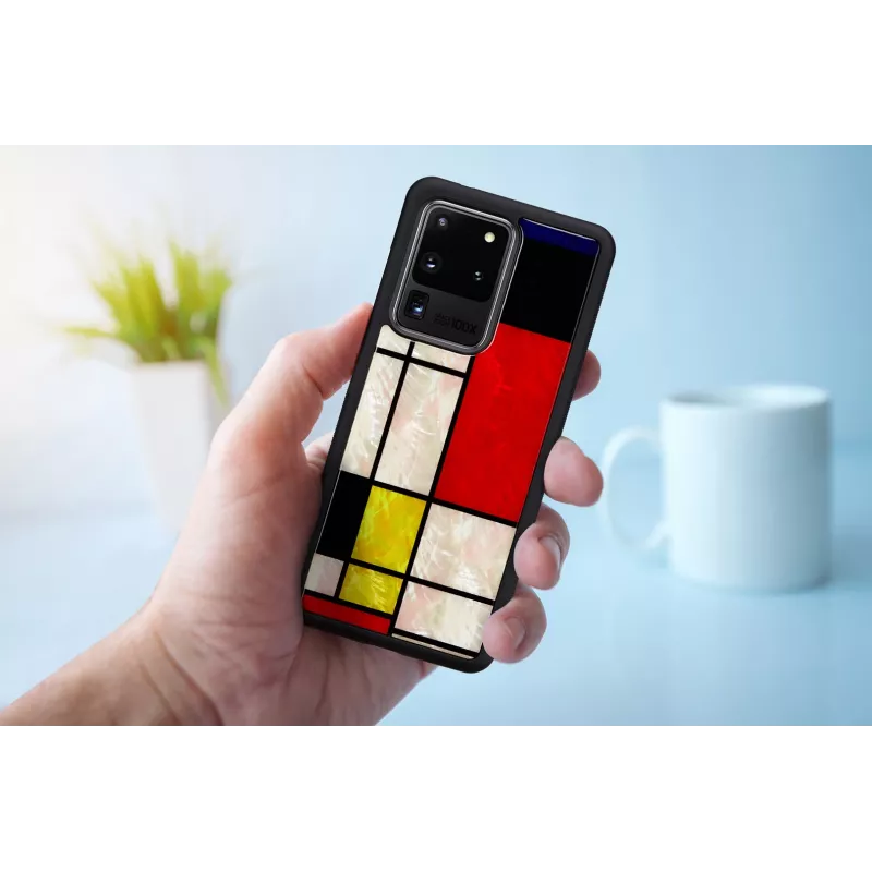Funda protectora iKins para Samsung Galaxy S20 Ultra — Mondrian negro