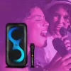 Equipo de música portátil MANTA SPK0401B100 altavoz Bluetooth, 100 W de potencia máxima, radio FM, karaoke, batería integrada, X-BASS
