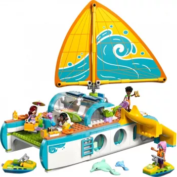 Set de juego LEGO Friends Aventura en barco viajero 42664 — 685 piezas, 4 mini muñecas, a partir de 8 años, 260×190×320 mm