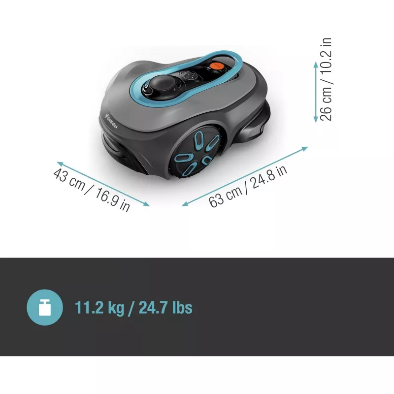 Robot cortacésped Gardena smart SILENO free superficie máxima de césped 1200 m² ancho de corte 16 cm