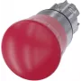 Siemens Interruptor de parada de emergencia, pulsador de seta anillo frontal metálico, rojo brillante desenclavamiento por giro SIRIUS ACT 3SU1050-1HB20-0AA0 1 (3SU1050-1HB20-0AA0)