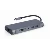 Dock/replicador de puertos para portátil Gembird A-CM-COMBO7-01 USB 3.2 Gen 1 (3.1 Gen 1) Type-A gris