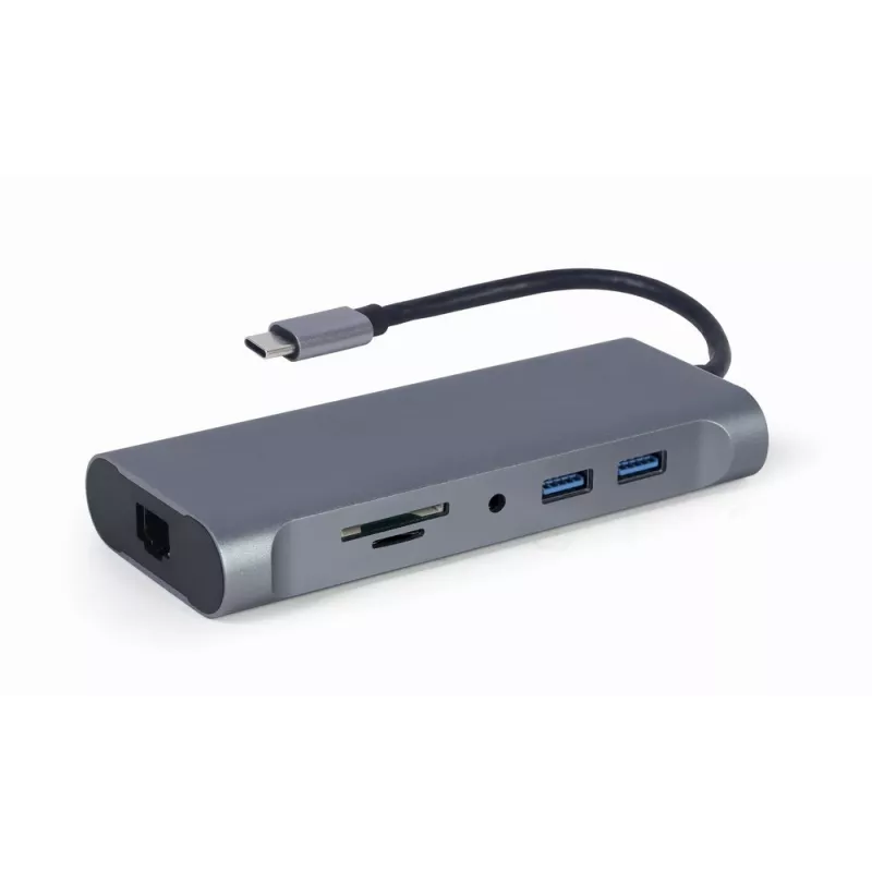 Dock/replicador de puertos para portátil Gembird A-CM-COMBO7-01 USB 3.2 Gen 1 (3.1 Gen 1) Type-A gris
