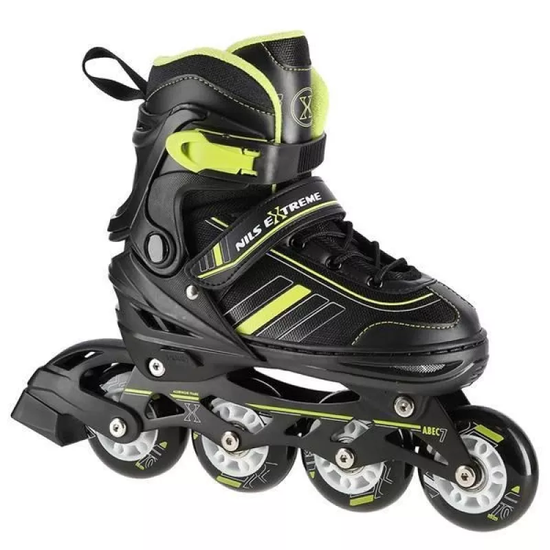 Patines en línea 2IN1 Nils Extreme NH18191 negro/lima talla L (39-43) con patines de hockey intercambiables