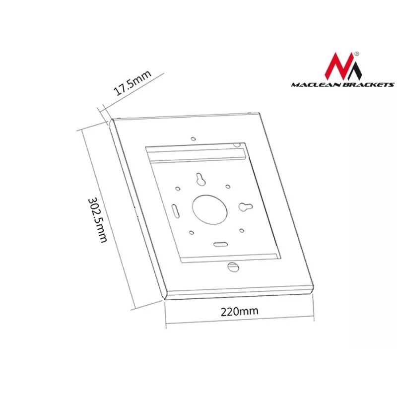 Maclean MC-676 Carcasa de seguridad para iPad 2/3/4/Air/Air2 con protección antirrobo y asa publicitaria