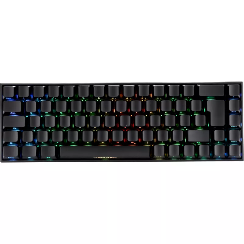 Deltaco GAM-100-DE - 65% - USB + Bluetooth - interruptor mecánico - QWERTZ - LED RGB - negro