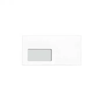 MAILmedia 80010474 Sobre DIN largo (DL), con ventana, blanco, 80 g/m², autoadhesivo
