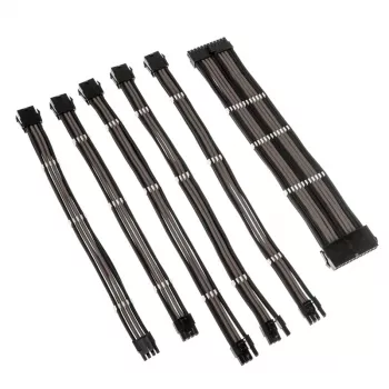 Kit de alargadores de cables Kolink Core Adept – funda de PET mallada, conductor de cobre, 0,30–0,35 m, juego de 6 piezas