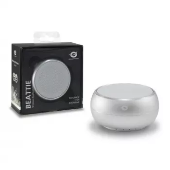 Conceptronic BEATTIE 01S altavoz Bluetooth inalámbrico, 3 W, Bluetooth 3.0+HS, micrófono integrado, microSD, Micro-USB, plateado