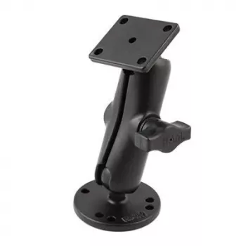 Soporte de doble rótula con placa rectangular AMPS RAM Mount — rótulas de 2,54 cm, aluminio, negro