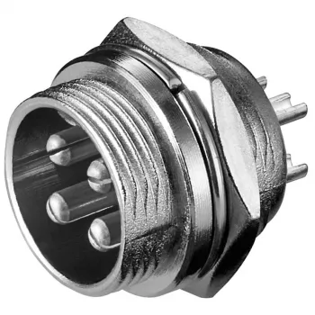 Conector hembra de micrófono para empotrar, 4 pines, conexión empotrable negra, 1 ud.
