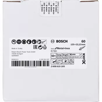 Plato de lijado Bosch 125 mm, grano 60, modelo 2608619185