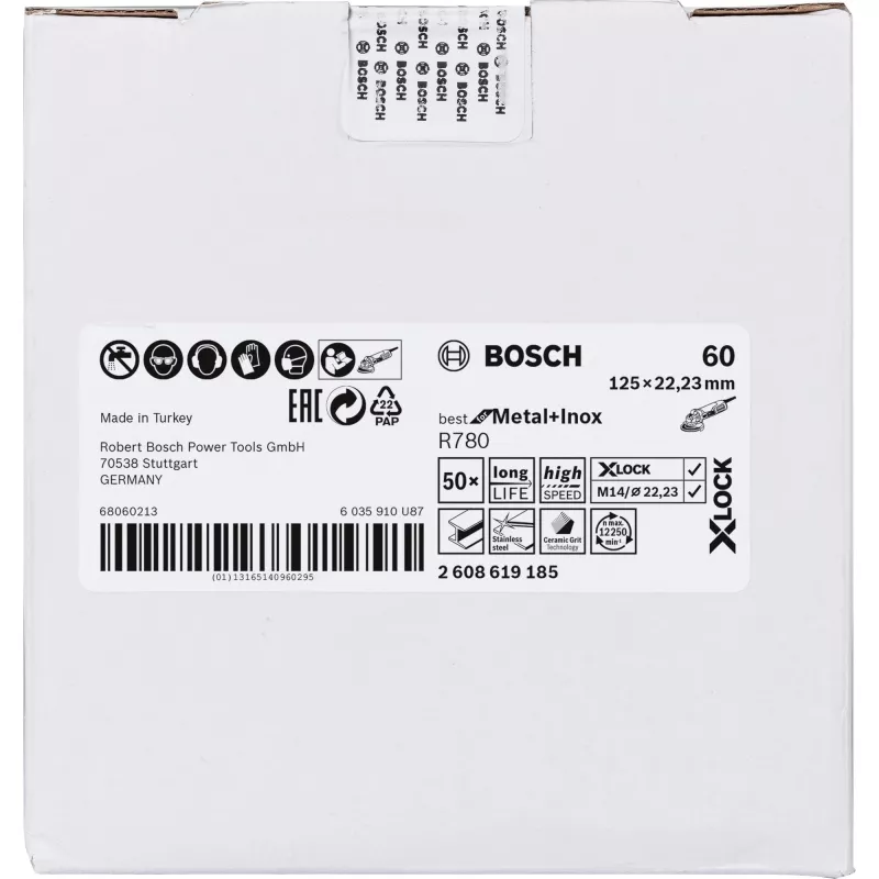 Plato de lijado Bosch 125 mm, grano 60, modelo 2608619185