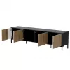 Mueble RTV Cama MERCI 200 x 40 x 54 cm negro/roble artisan