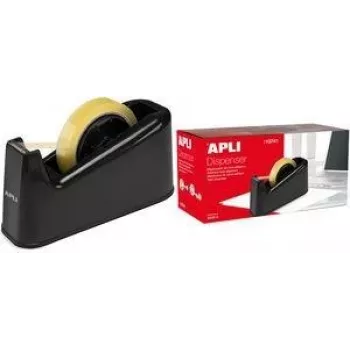 Dispensador de cinta agipa 13741 – carcasa de ABS negro, para cinta de hasta 25 mm × 66 m