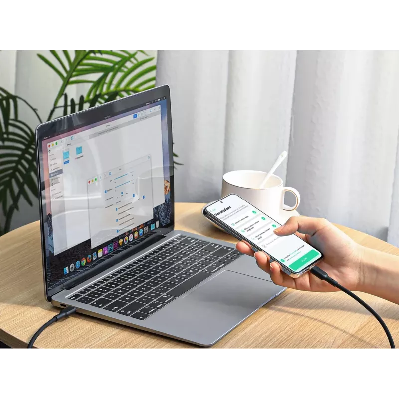 AUKEY CB-SCC241 USB-C Power Delivery PD 240W 5A 20V 1m nailon negro - D