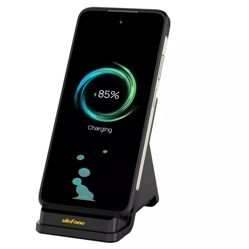 Cargador de sobremesa UleFone WCS01 – 50 W USB Type-C, carga rápida inalámbrica, negro