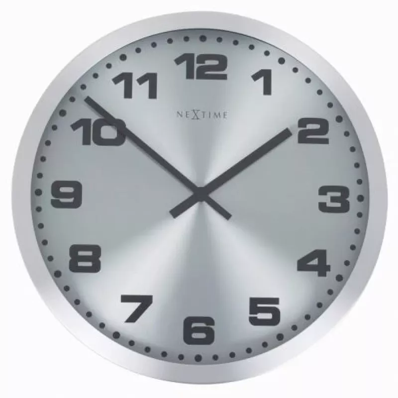 NeXtime Reloj de pared 2906zw Mercure, Ø25 cm, plateado
